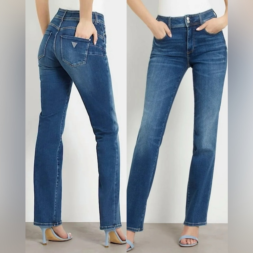 Guess NWT Sadie High Rise Straight Shape Up Denim Jeans The Atmosphere 31x29